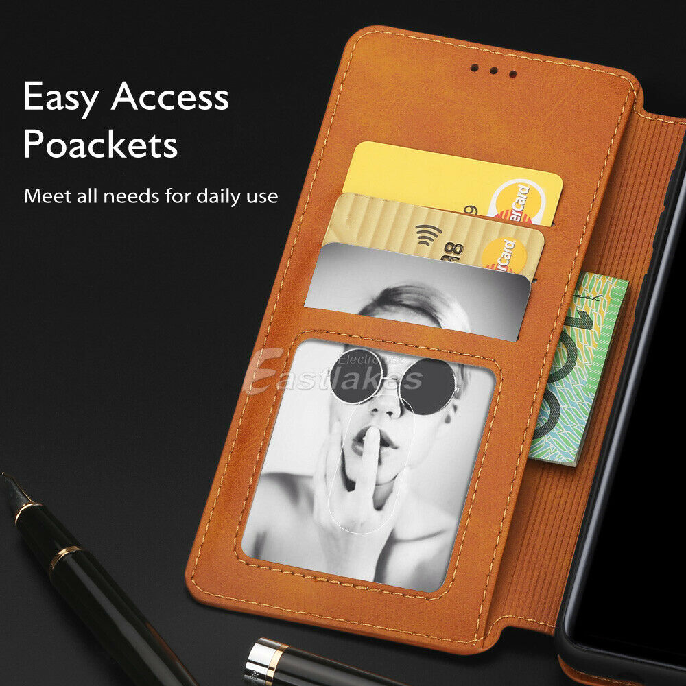 Retro Leather Wallet Case for Samsung Galaxy S10 | S10+ | S20 Ultra | Note 20 | S21 - Eastlakes Electronics